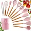Набір кухонного приладдя Edenberg Silicone kitchen utensils set 12 предметів Рожевий - мініатюра 4