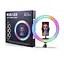 Селфи-лампа LED кольцевая Voltronic MJ-20 RGB 20 см + штатив - миниатюра 4