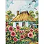 Алмазна мозаїка Мальви біля хати ©art_selena_ua Ідейка AMO8266, 30х40 см - мініатюра 1