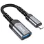 Адаптер конвертер Hoco UA24 Lightning male to USB 2.0 female converter металлический серый - миниатюра 1