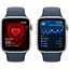 Смарт-часы Apple Watch SE 2 GPS 40mm Silver Aluminium Case with Storm Blue Sport Band M/L MRE23 - миниатюра 4