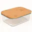 Масленка с бамбуковой крышкой, контейнер для масла 15*10.5*5см - миниатюра 1