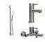 Набор смесителей для ванны Globus Lux Alpen 3 в 1 Нержавеющая сталь - миниатюра 1