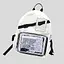 Рюкзак стильный Белый с прозрачными отсеками Stylish Backpack White 43x33 - миниатюра 1