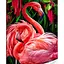 Алмазная мозаика Strateg ПРЕМИУМ Розовые фламинго размером 30х40 см (HEG74641) - миниатюра 1