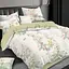 Постельное комбинированное белье Страйп сатин евро комплект двусторонний цветочный принт Зеленый - миниатюра 1