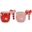 Набор кружок Леденец керамический 400 мл 2 шт Красный Розовый - миниатюра 1
