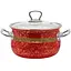 Кастрюля эмалированная Interos Арабская ночь с крышкой 5.7 червона (1818) - миниатюра 1