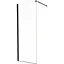 Душова перегородка Mixxus Premium Flat SP02-80x200-TR Black Walk-In прозоре скло 8 мм MI6854, прозоре, чорний матовий - мініатюра 1