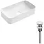 Комплект Qtap Tern: Раковина накладная прямоугольная 610x350x135 мм WHITE + Донный клапан PU02 (QT17112270WN47304) - миниатюра 1