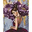 Алмазна мозаїка Балерина з пурпурними півоніями AMO8353, 40х50 см - мініатюра 1