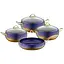 Набір каструль O.M.S. Collection 3023 з гранітним покриттям 7 предметів Синій (Туреччина) - мініатюра 1