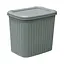 Корзина Ucsan Plastik KNIT прямокутна з кришкою сiрий металiк 10 л (86008.2) - мініатюра 1