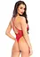 Leg Avenue Floral lace thong teddy OS Red One size - мініатюра 2