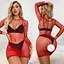 Мини-платье открытое и соблазнительное S/M/L красное K0758-3 - миниатюра 5