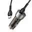 Адаптер автомобильный HOCO Type-C to Type-C cable Sprinter dual port car charger NZ8 комплект черный - миниатюра 4
