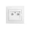 Розетка BW-2008 2-х компьютерная белая - миниатюра 1