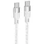 Кабель Hoco X99 Crystal junction 60W silicone charging data cable Type-C to Type-C 3A 1.2 м серый - миниатюра 1