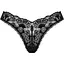 Кружевные стринги Obsessive Donna Dream Thong M/L Black, низкая посадка - миниатюра 3