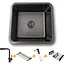 Комплект чорної кухонної мийки та змішувача Nett з нержавіючої сталі NB-4643 - мініатюра 3