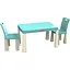 Детский пластиковый стол и 2 стулья Doloni Toys 04680/7 бирюзовый - миниатюра 1