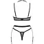 Комплект білизни Obsessive Selinne 3-pcs set M/L Black, бюстгальтер, стрінги пояс для панчіх - мініатюра 4