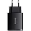 Зарядний пристрій Baseus Compact Quick Charger QC3.0+PD3.0 30W 2USB+Type-C 3A Чорний - мініатюра 1
