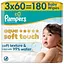 Детские влажные салфетки Pampers Aqua Soft Touch 180 шт. (3 упаковок x 60 шт.) - миниатюра 1