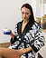 Халат жіночий з плюшевого велюру ексклюзивний Striped 18303 L-XL - мініатюра 2