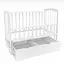 Деревянная кроватка Комета с маятником, ящиком и откидным бортом белый - миниатюра 1