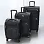 Набор тканевых чемоданов 3в1 с кодовым замком и телескопической ручкой черный (6071) - миниатюра 2