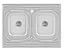 Кухонная мойка на две чаши 790x480x180 мм + сифон Wezer 7848(08) Satin, Satin - миниатюра 1