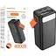 Power Bank Borofone BJ66 40000mAh, Type-C/2xUSB-A, 22.5W + PD20W с LED-дисплеем и фонариком, черный - миниатюра 3