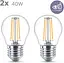 2 шт Светодиодная лампа Philips Premium Lustre [E14 Edison Screw] 4,3 Вт – эквивалент 40 Вт, теплый белый (270 - миниатюра 2