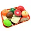 Продукты на липучке JQ 912-2, 8 элементов, овощи, фрукты, поднос, дощечка, нож, в пакете (6974726400878) - миниатюра 2