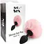Силіконова анальна пробка М Art of Sex - silicone Bunny Tails Butt Plug Pink - мініатюра 3