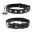 Нашийник для собак шкіряний Waudog Glamour з QR-паспортом з клейовими стразами "Квіти" Ш 15 мм Д 27-36 см чорний - мініатюра 1