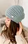 Женская зимняя шапка Валенсия из ангоры 80% с двойной вязкой с брошкой Мятный - миниатюра 2