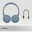 Наушники Sony On-ear WH-CH520 BT 5.2 SBC AAC Wireless Mic синие - миниатюра 2