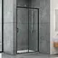 Душові двері Dusel EF185B Black Matt 110x190, універсальні, прозорий, чорний матовий - мініатюра 1