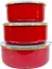 Набор эмалированных контейнеров O.M.S. Collection 10200 для еды 3 предмета Красный (Турция) - миниатюра 1