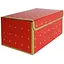 Подарункова коробка True червона із золотим геометричним малюнком L 25.3×18×13.5 см - мініатюра 1