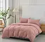 Комбинированное муслиновое постельное белье Primavara в цвете Пудро-розовый Евро с простыней на резинке - миниатюра 1