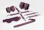 Набор Feral Feelings BDSM Kit 5 Burgundy, наручники, поножи, крестовина, маска, паддл - миниатюра 1