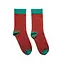 Носки с принтом цветные полосы высокие воздухопроницаемые бесшовные качественные ORGANIC cotton JILL ANTONY Зеленый с красным, - миниатюра 1