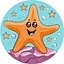 Картина по номерам "Веселая морская звезда" KHO-R1052 диаметр 19 см - миниатюра 1