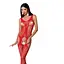 Бодистокинг с имитацией чулок и ажурной вставкой Passion BS072 red One size - миниатюра 1