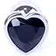 Анальна пробка Boss Of Toys Boss Series - Jewellery Silver Heart Plug Black S, BS6400047, Срібний / Чорний - мініатюра 2