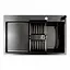 Кухонная мойка PVD черная 78x50 R Platinum Handmade (круглый сифон 3.0/0.8), Черный - миниатюра 3
