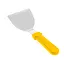 Шпатель скребок лопатка для теста из нержавеющей стали с пластиковой ручкой 25 см, Kitchen Master Желтый 85762 - миниатюра 8